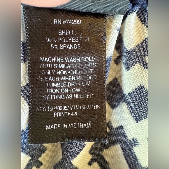 Enfocus Studio Black and Teal Geometric Midi Dress - Picture 4 of 7